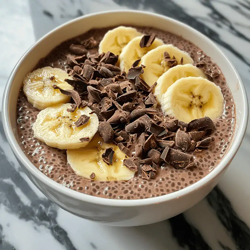 chocolate banana high protein chia pudding breakfast