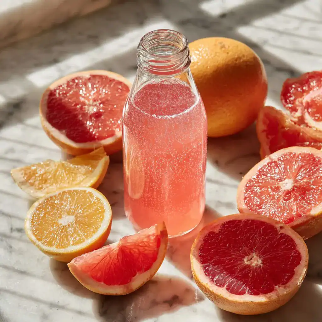 citrus homemade electrolyte drink in bottle