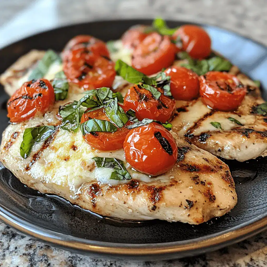 Grilled chicken margherita - high protein low carb recipe