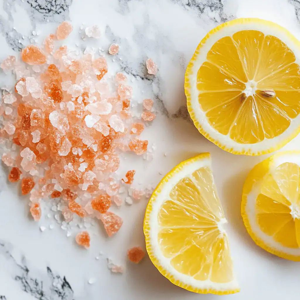 pink Himalayan salt and lemon for detox drink