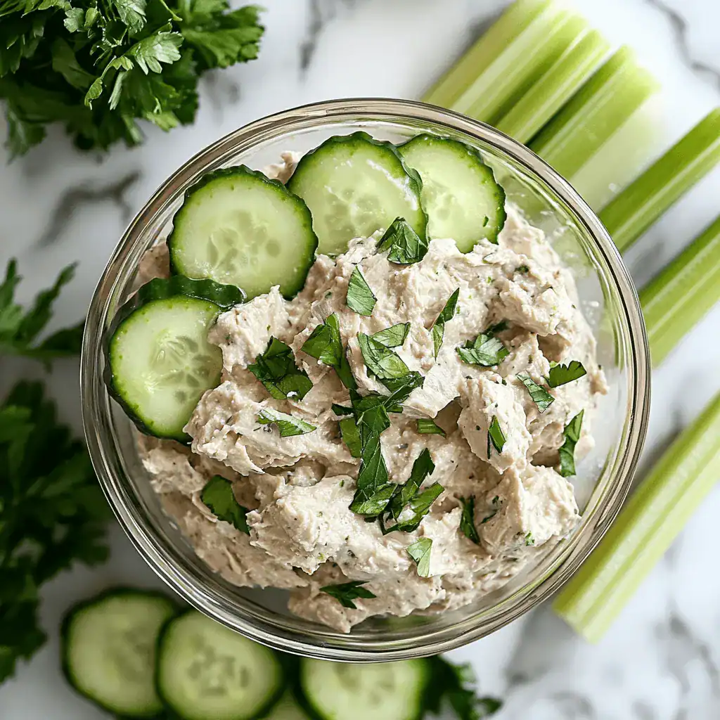 Tuna dip with low carb dippers - high protein low carb recipe